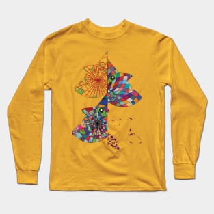 colorful geometric shapes of face Long Sleeve T-Shirt